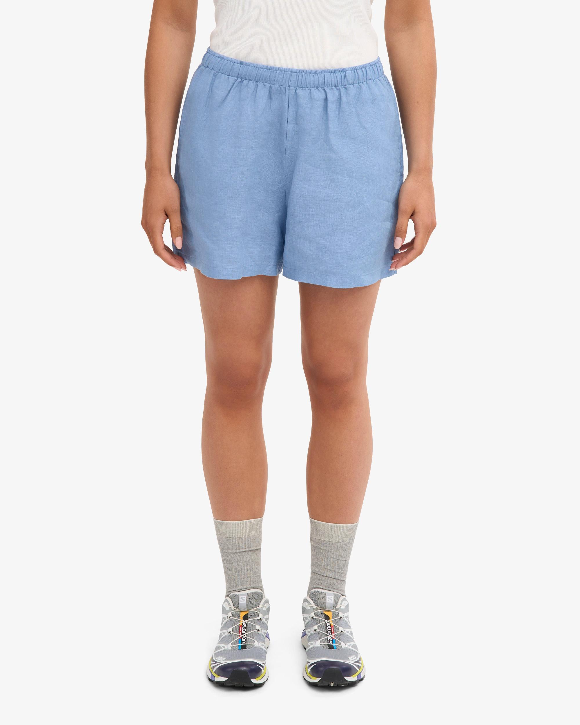 Linen Shorts - Seaside Blue Product Image