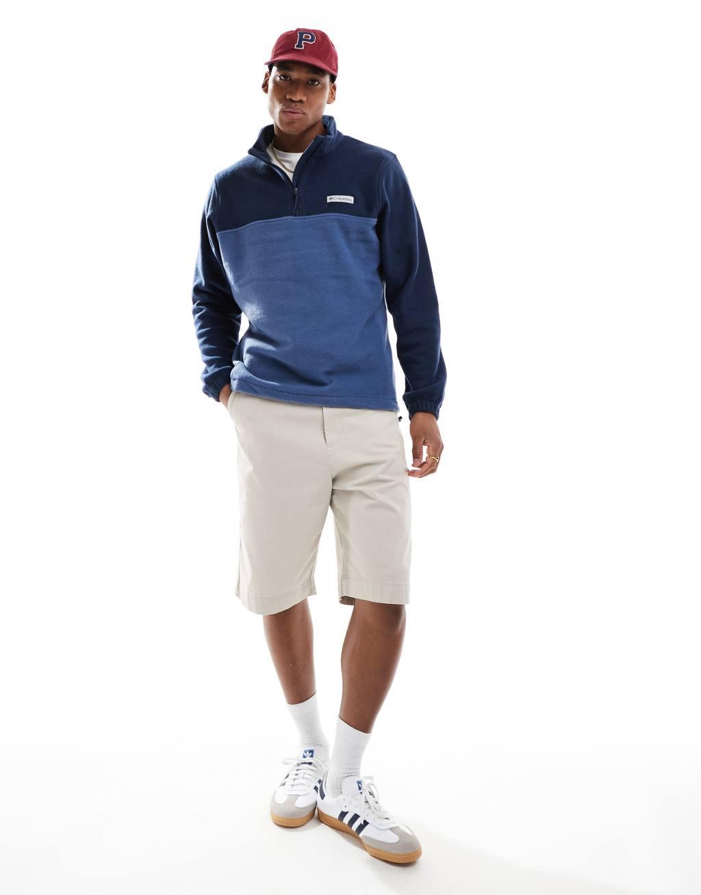 Columbia Steens Mountain half zip fleece in blue Product Image