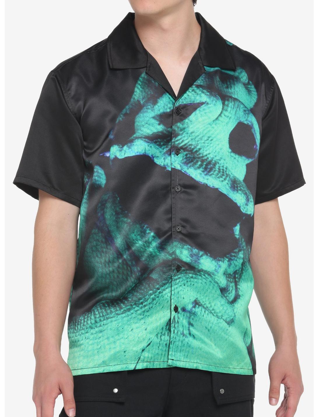 The Nightmare Before Christmas Oogie Boogie's Face Woven Button-Up Product Image