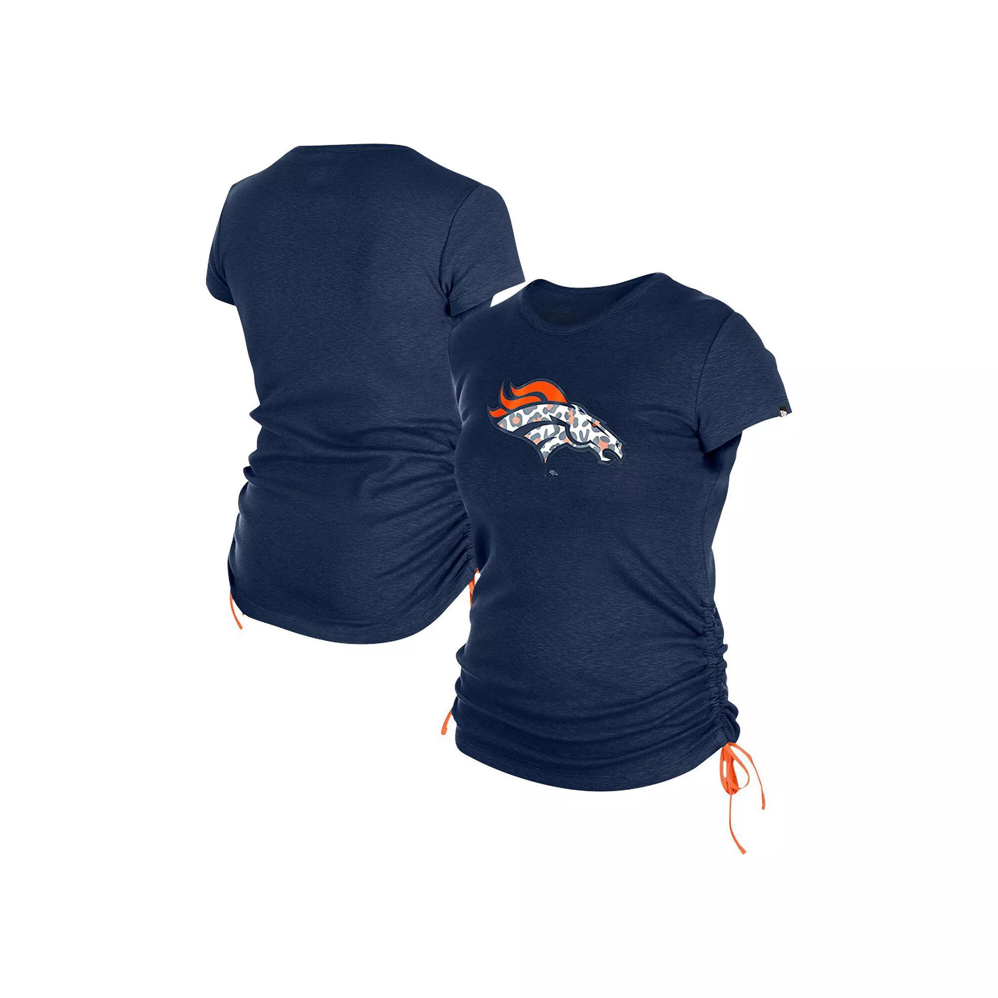 Women's New Era Navy Denver Broncos Ruched Side T-Shirt,  Product Image