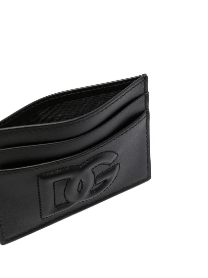 DOLCE & GABBANA Card Holder With Embossed Logo In Nero Product Image