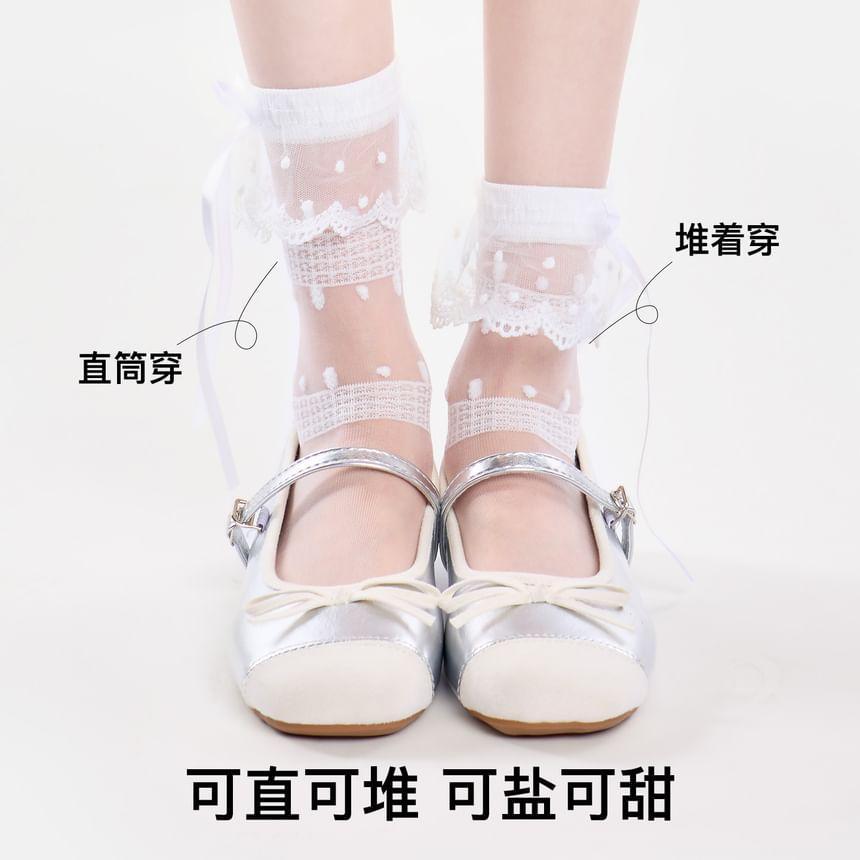 Lace Trim Crew Socks Set Product Image