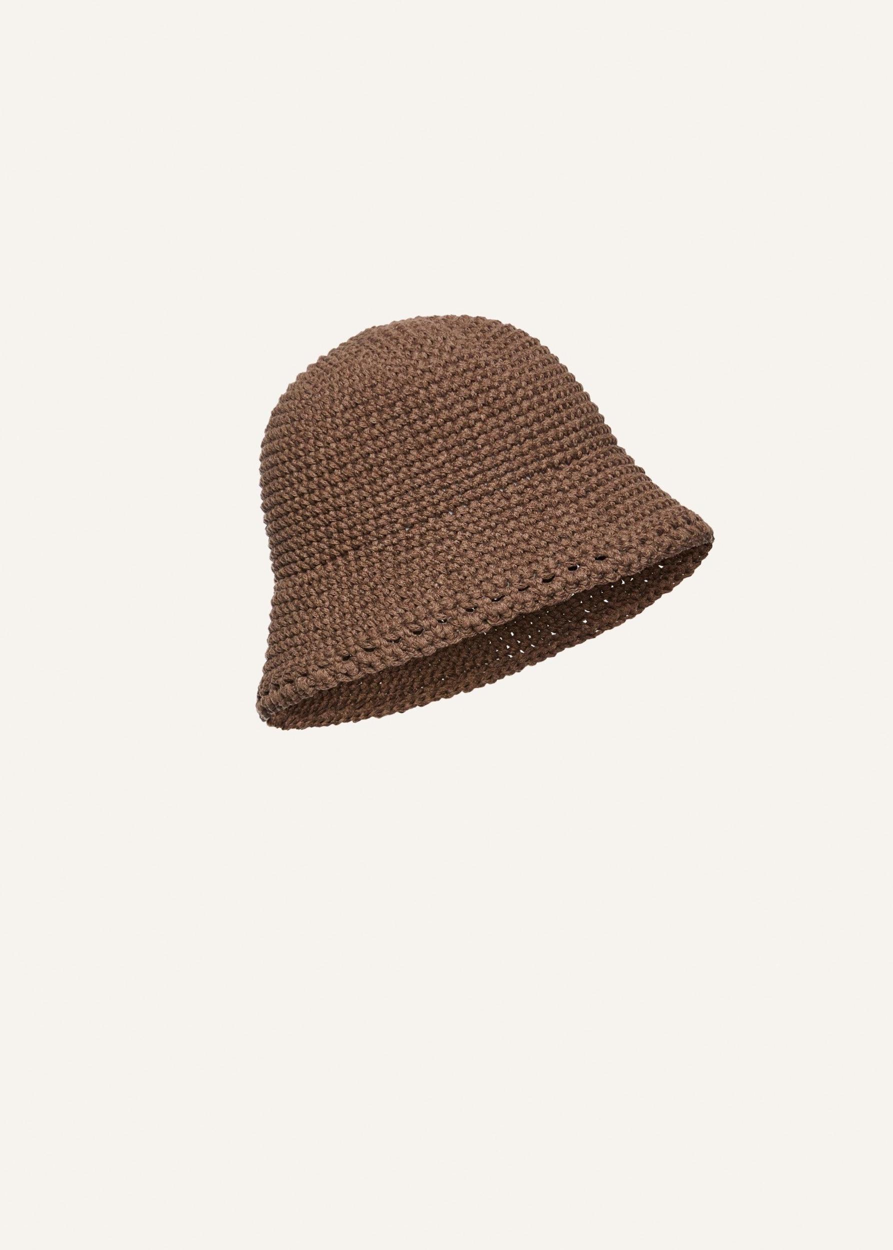 Crochet bucket hat in brown Product Image