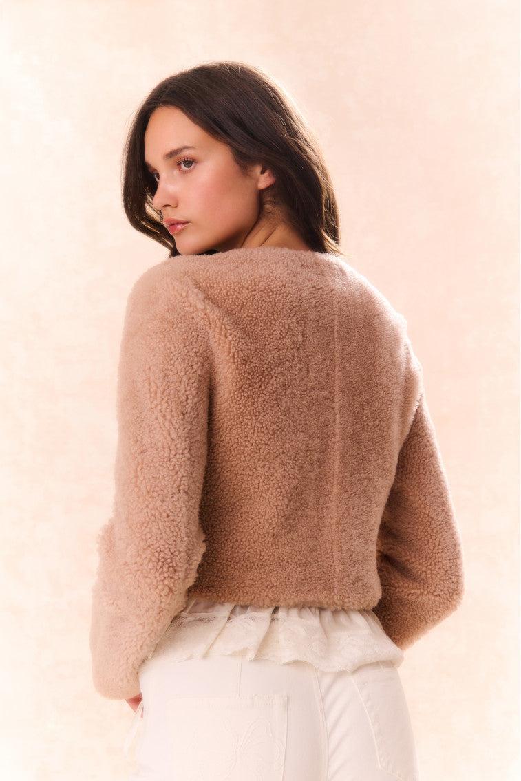 Lully Faux Shearling Jacket - ROSE DUST Product Image