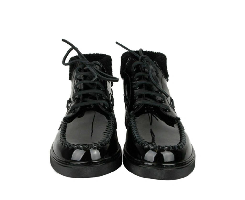 Men's Black Patent Leather Hi Top Sneakers (40 Eu / 7 Us) Product Image