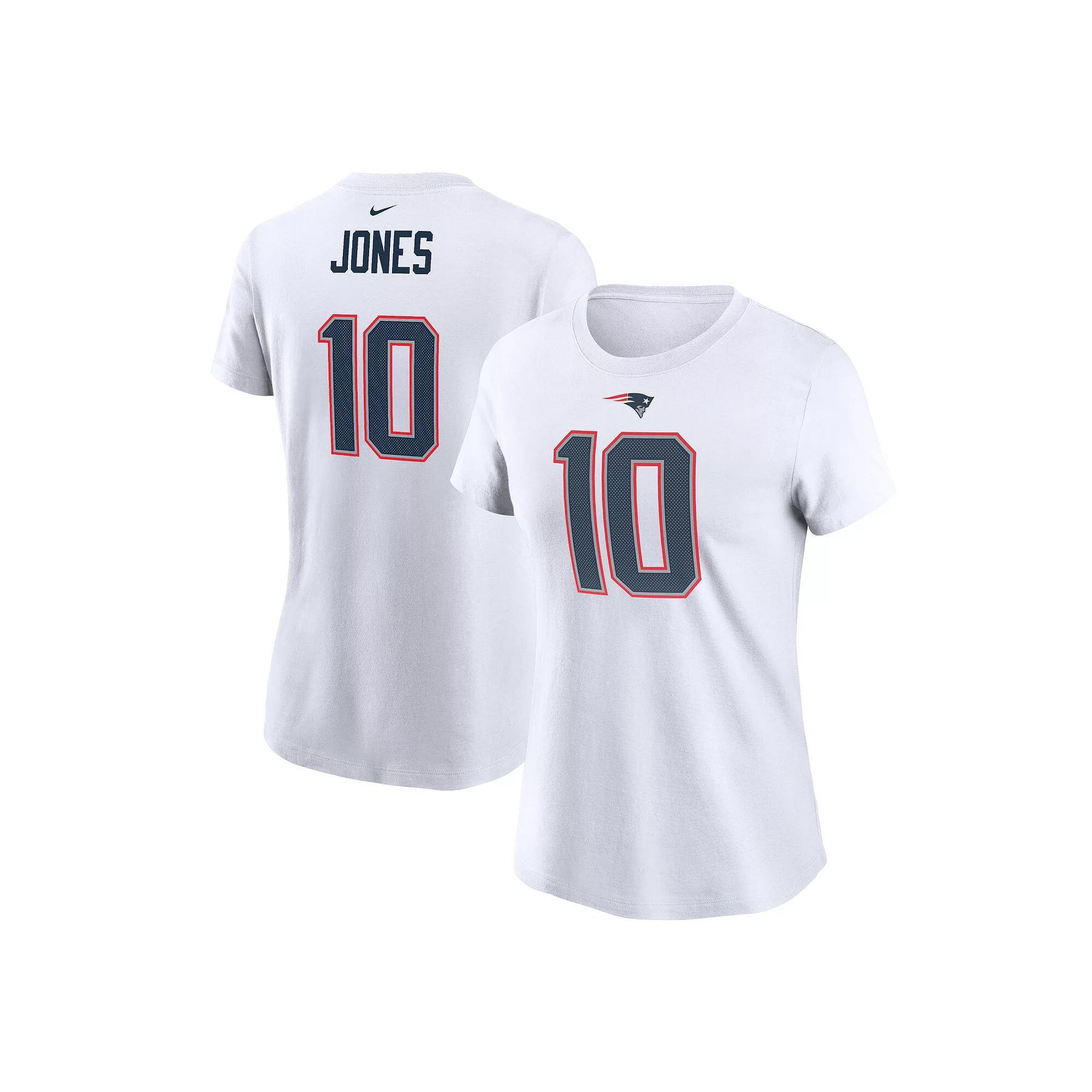 Women's Nike Mac Jones White New England Patriots Player Name & Number T-Shirt, Size: Medium Product Image