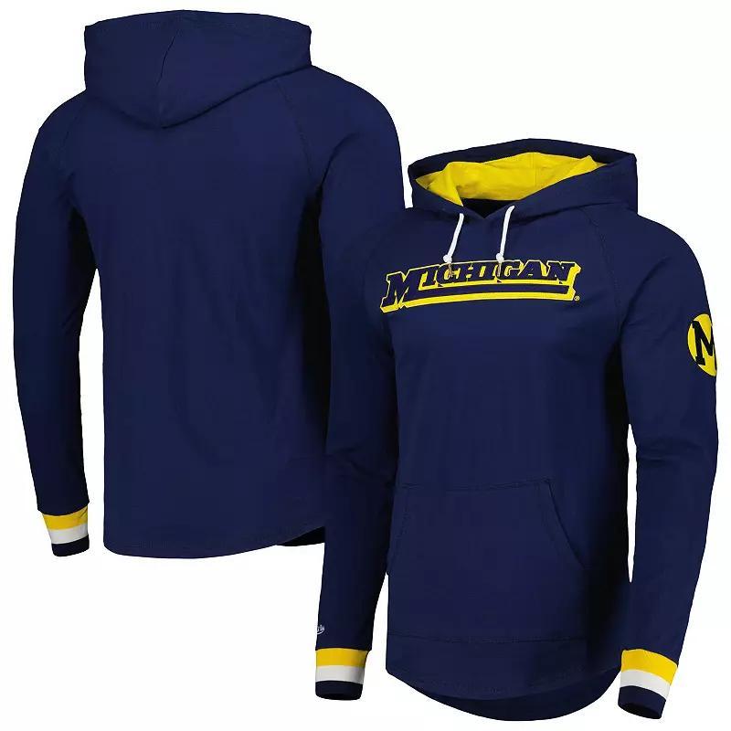 Mens Mitchell & Ness Michigan Wolverines Legendary Raglan Pullover Hoodie Blue Product Image