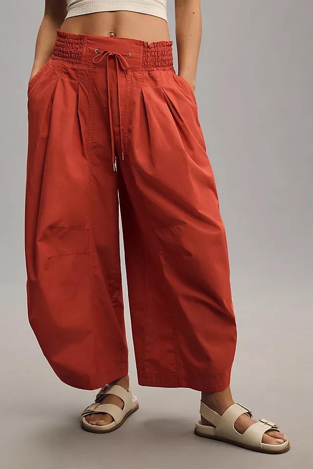 By Anthropologie Ruched Poplin Parachute Pants Product Image