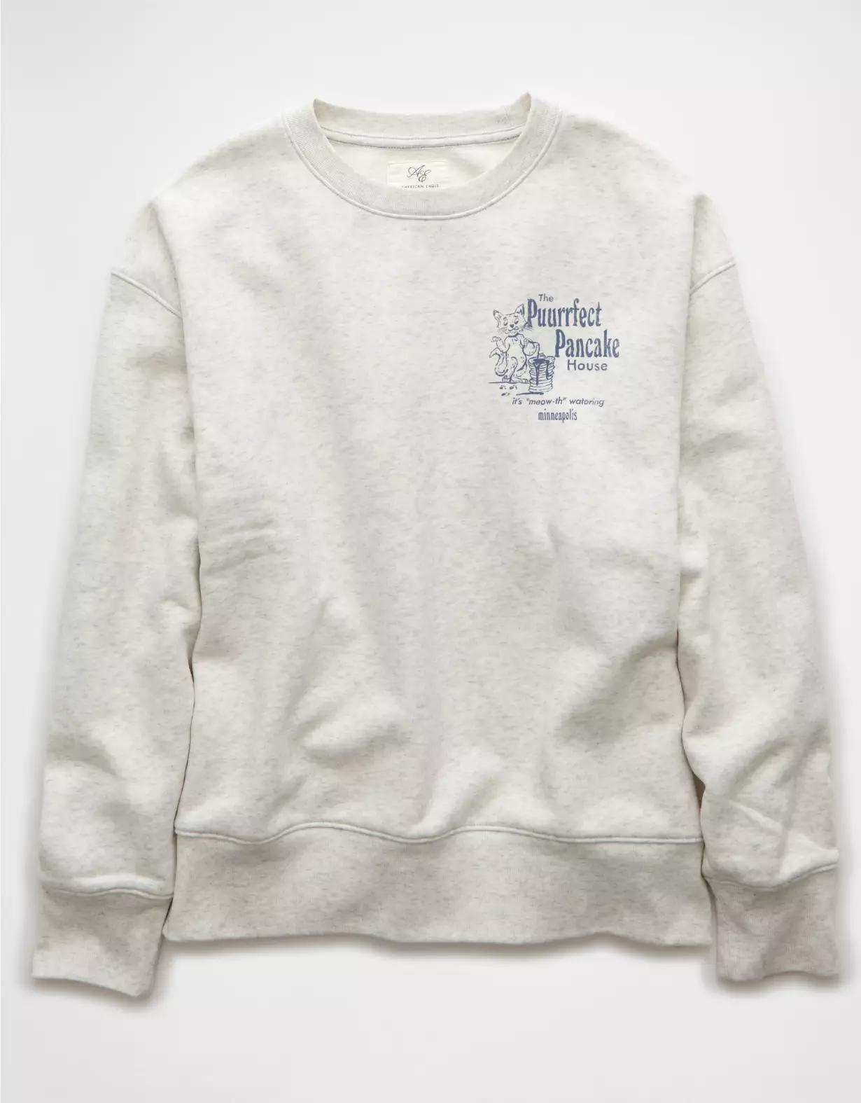 AE Everyday Luxe Destination Graphic Crew Neck Sweatshirt Product Image