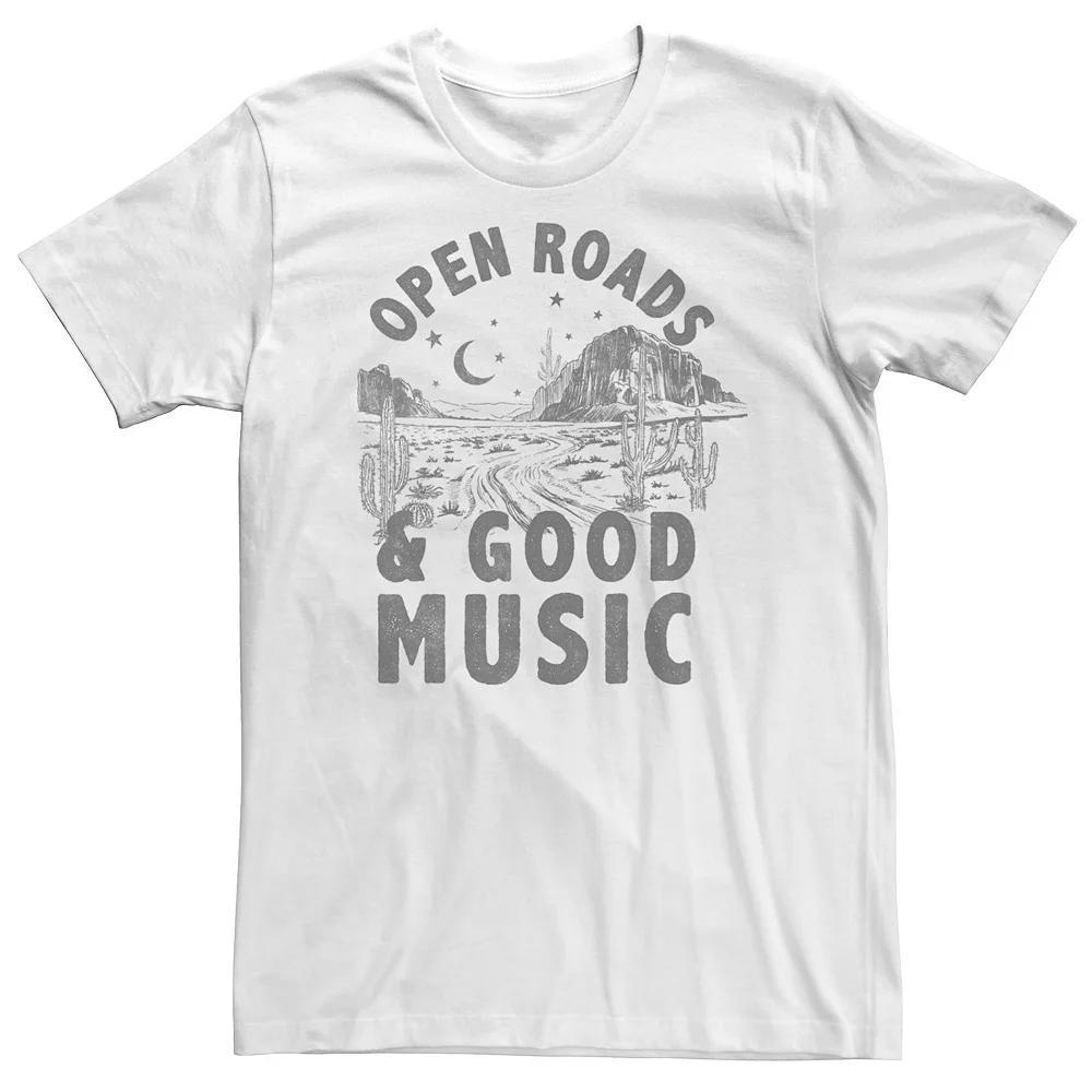 Big & Tall "Open Roads & Good Music" Desert Tee, Men's, Size: 3XL Tall, White Product Image