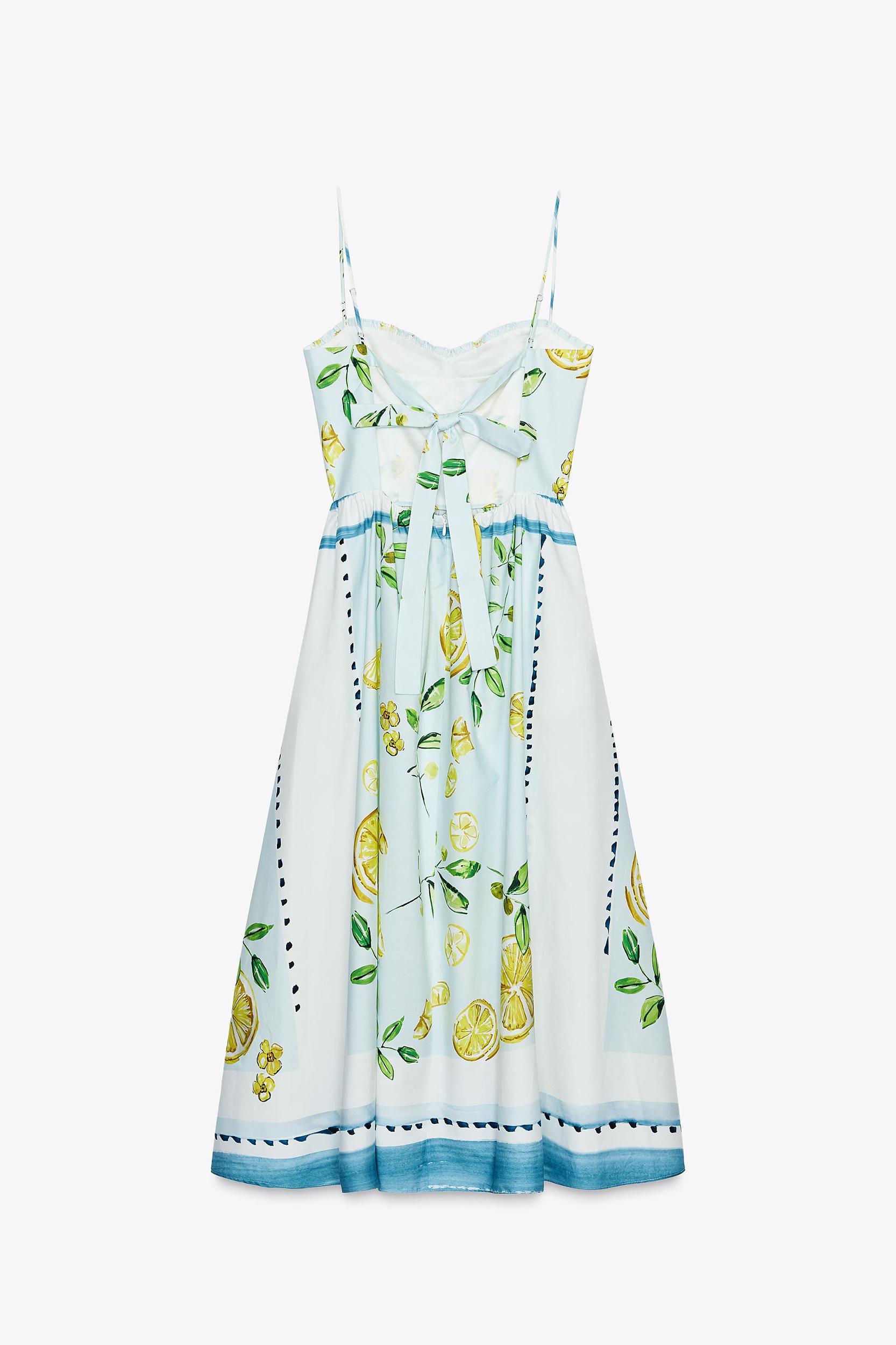 LEMON PRINT POPLIN DRESS Product Image