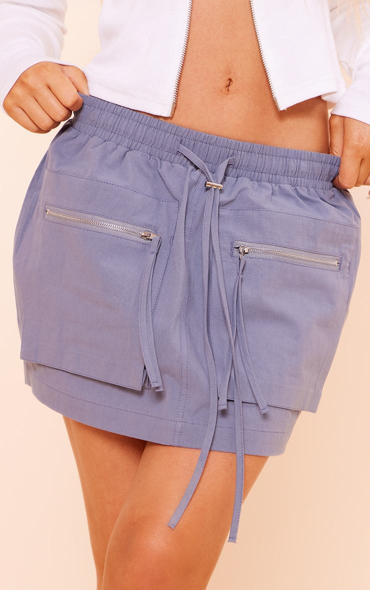  Charcoal Ripstop Pocket Front Cargo Mini Skirt Product Image