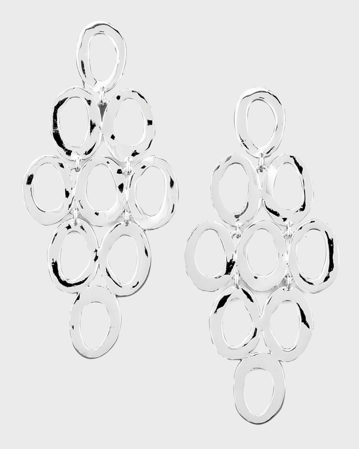 Open Oval Cascade Earrings in Sterling Silver Product Image