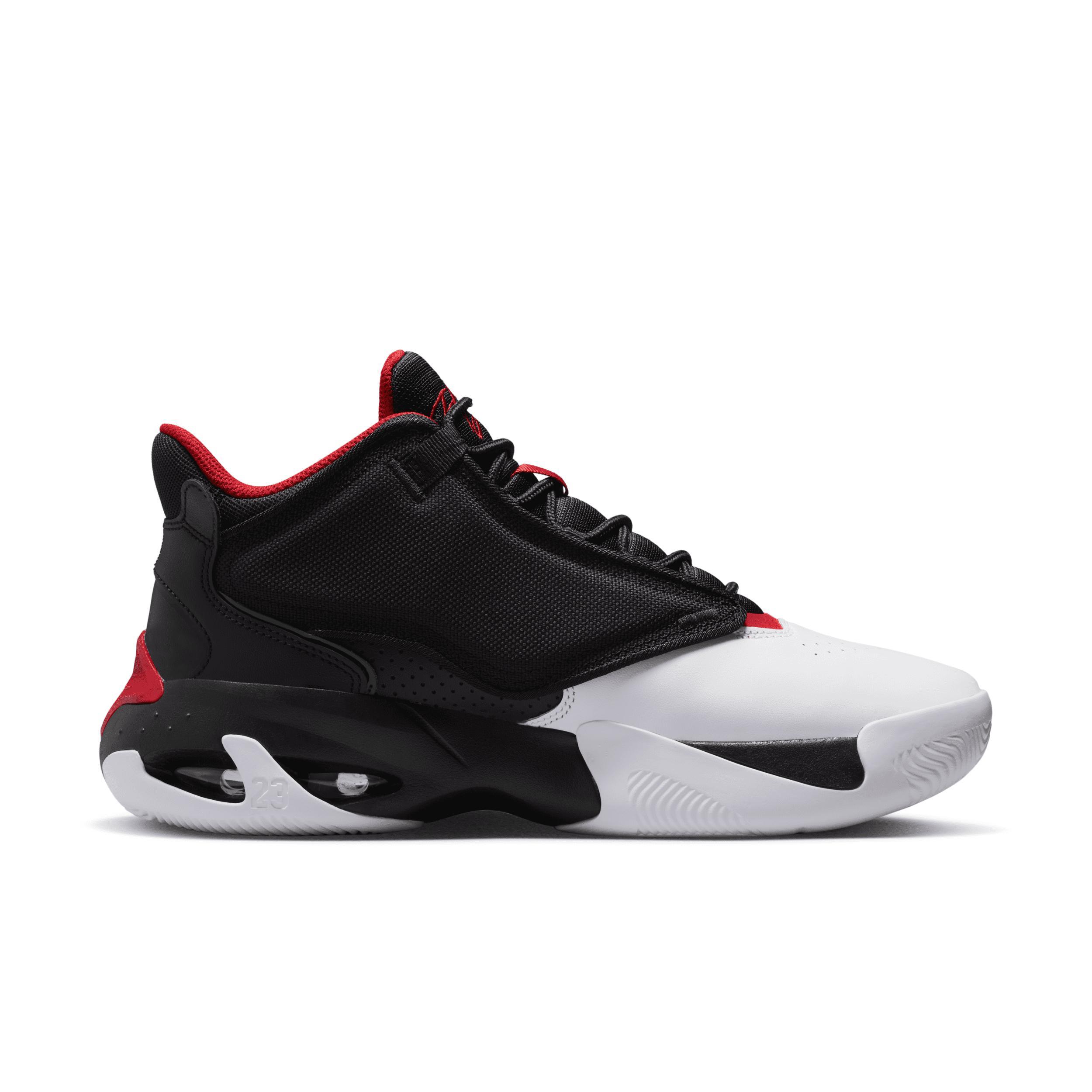 Jordan Mens Max Aura 4 - Basketball Shoes White/Gym Red/Black Product Image