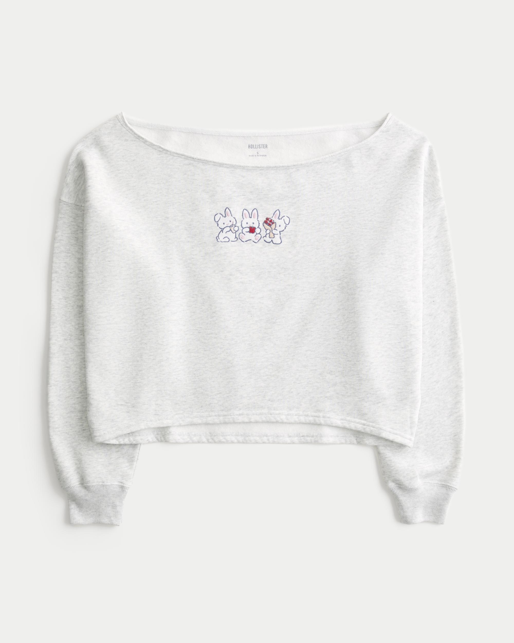 Easy Graphic Double Off-the-Shoulder Sweatshirt Product Image