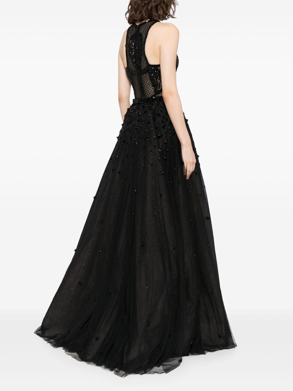 beaded halterneck gown Product Image