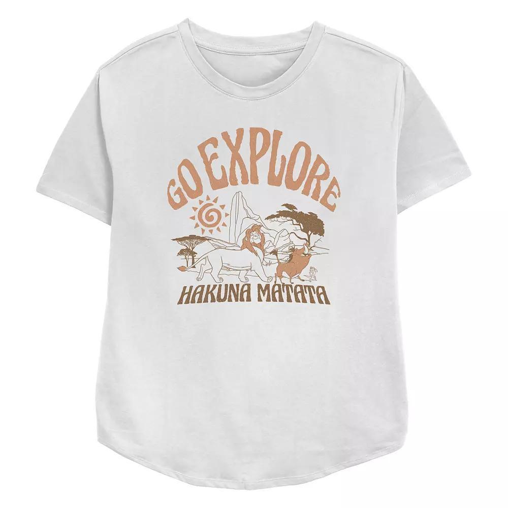 Disney's The Lion King Simba, Pumbaa & Timon Go Explore Hakuna Matata Women's Relaxed Fit Graphic Tee,  Product Image