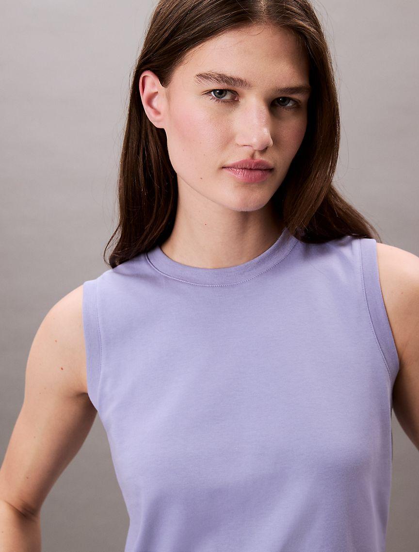 Cotton Stretch Ribbed Tank Top  Product Image