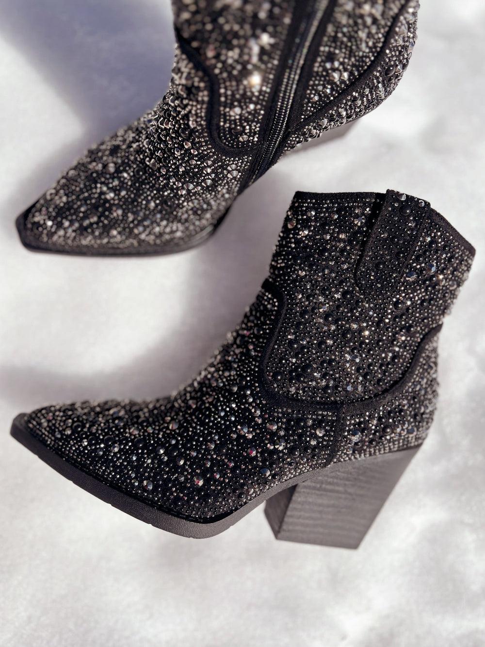 Pearl "Kady" White Rhinestone Booties* Product Image