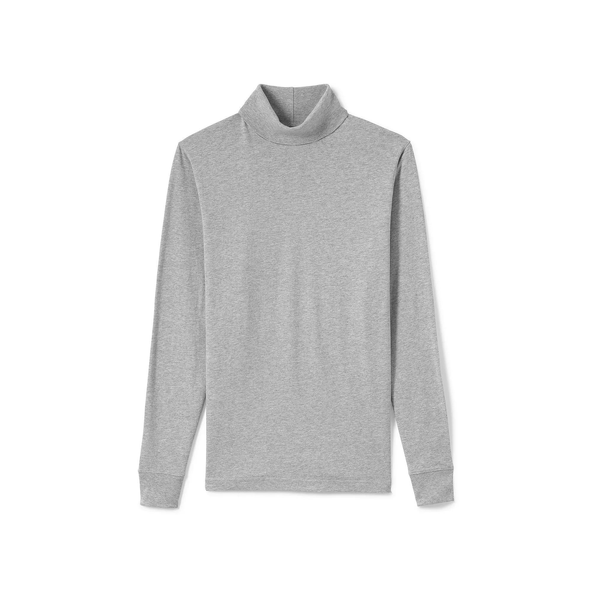 Men's Lands' End Super-T Turtleneck, Size: Large, Dark Grey Heather Product Image