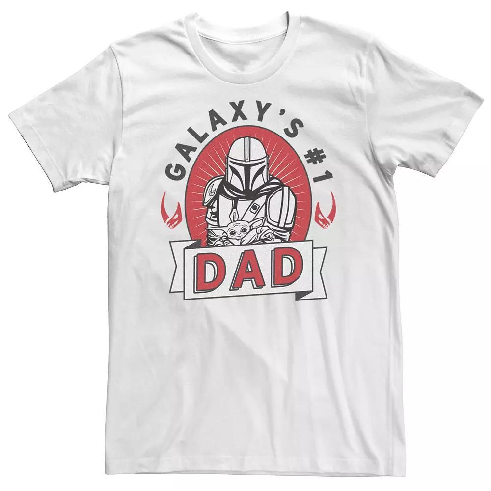 Big & Tall Star Wars The Mandalorian Galaxy Number One Dad Tee, Men's, Size: 3XL Tall, White Product Image