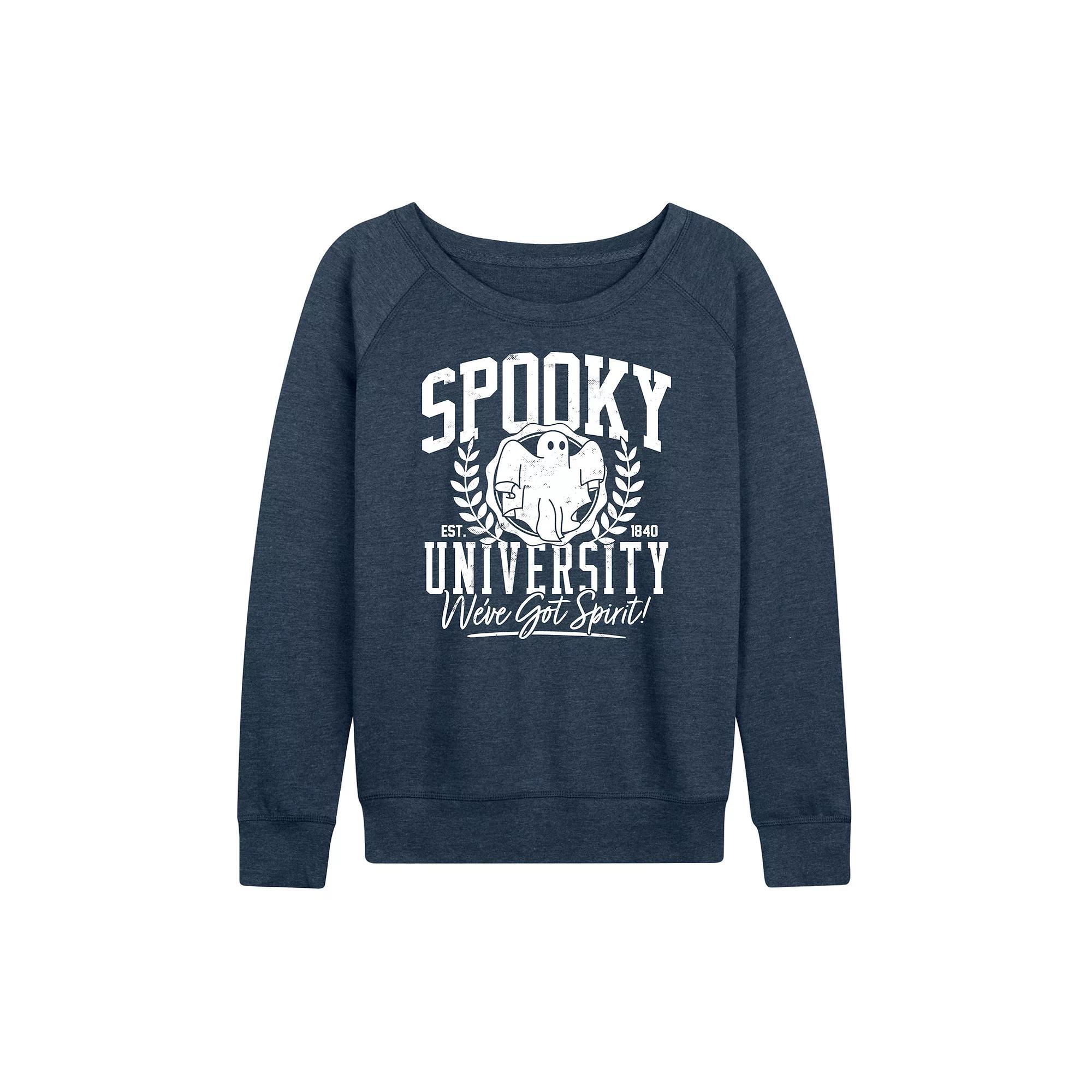 Women's Spooky University Halloween French Terry Long Sleeve Tee,  Product Image