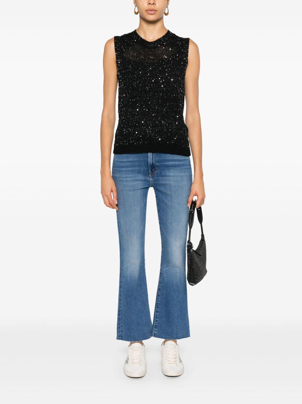 sequin-embellished sleeveless top Product Image