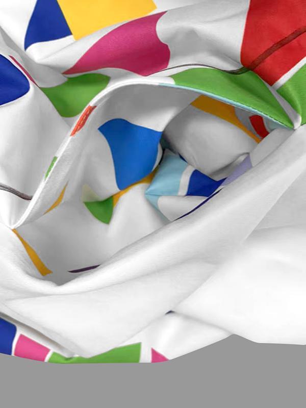 A-Line Half Sleeves Contrast Color Stand Collar Mini Dresses Product Image