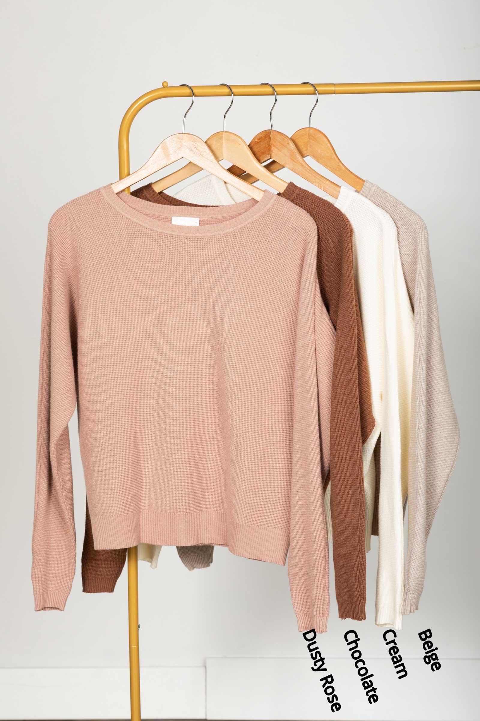 Soft Mini Waffle Texture Dolman Sleeve Sweater Product Image