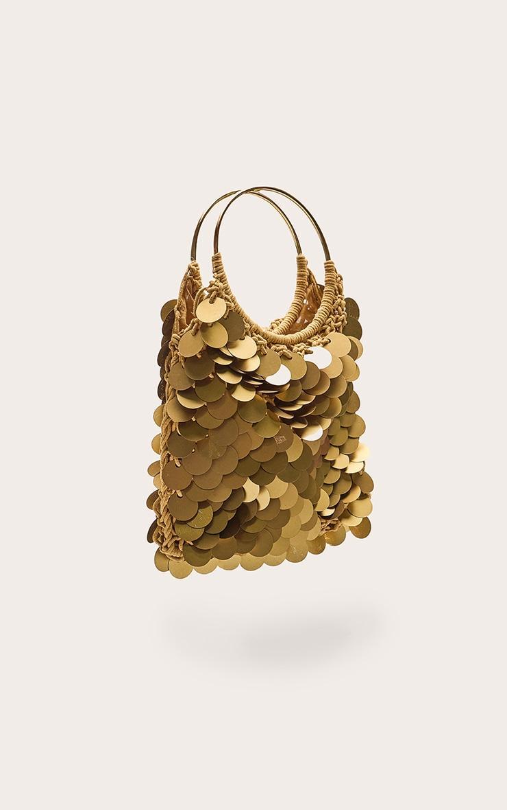 Gold Raffia Matte Sequin Handbag Product Image