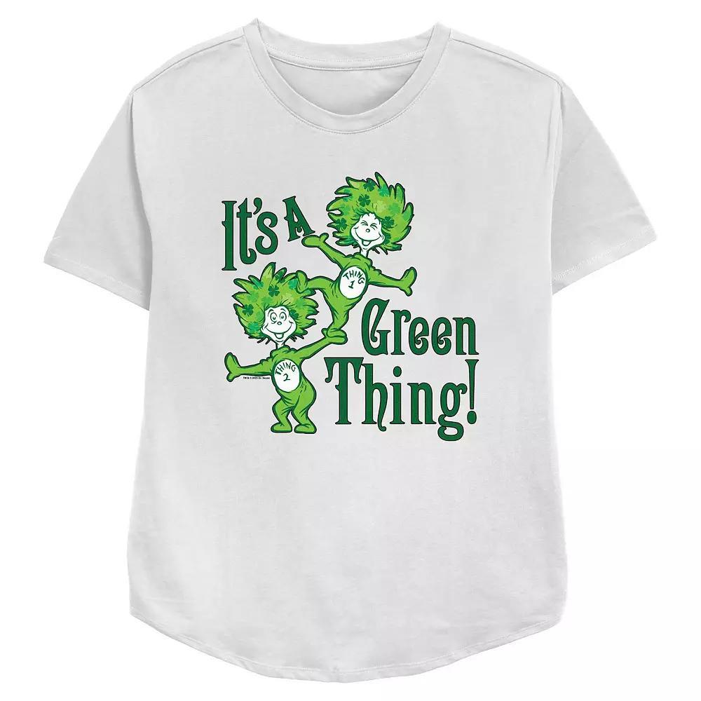 Women's Dr. Seuss Thing 1 And Thing 2 It's A Green Thing Relaxed Fit Graphic Tee,  Product Image