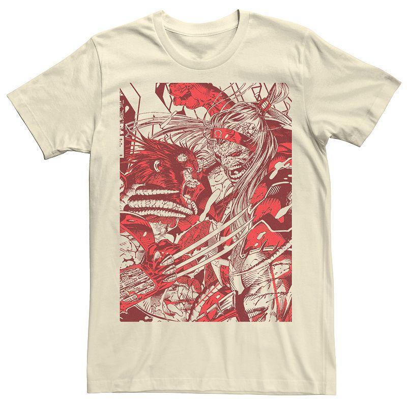 Men's Marvel Omega Red Vs. Wolverine Tee, Size: Medium, Natural Product Image