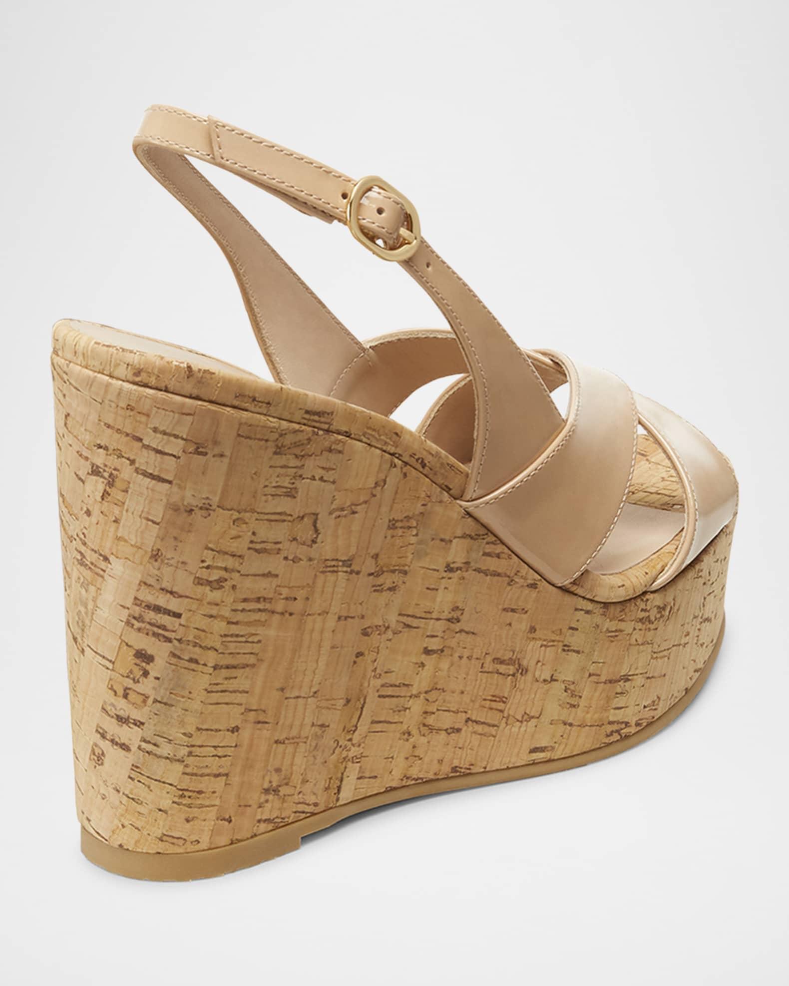 Dayna Patent Crisscross Wedge Platform Sandals Product Image