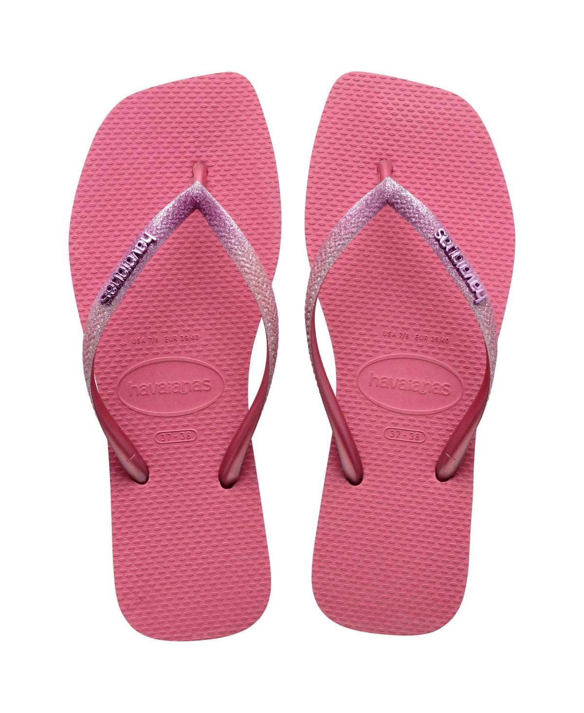 Havaianas Slim Square Glitter Flip Flop Sandal (Indigo ) Women's Sandals Product Image