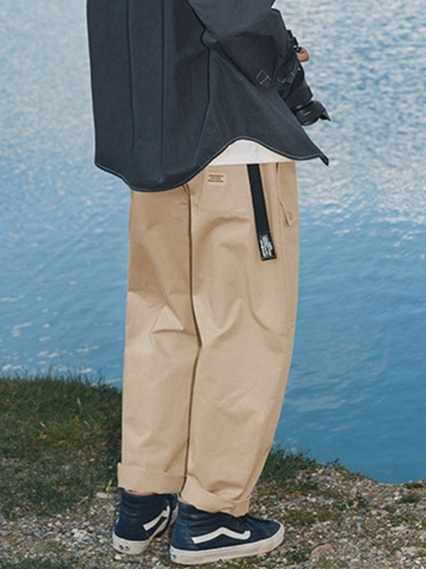 Men's Large Pocket Casual Wide Leg Pants Product Image