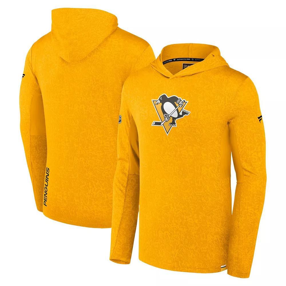 Men's Fanatics Branded  Gold Pittsburgh Penguins Authentic Pro Lightweight Pullover Hoodie, Size: 2XL Product Image
