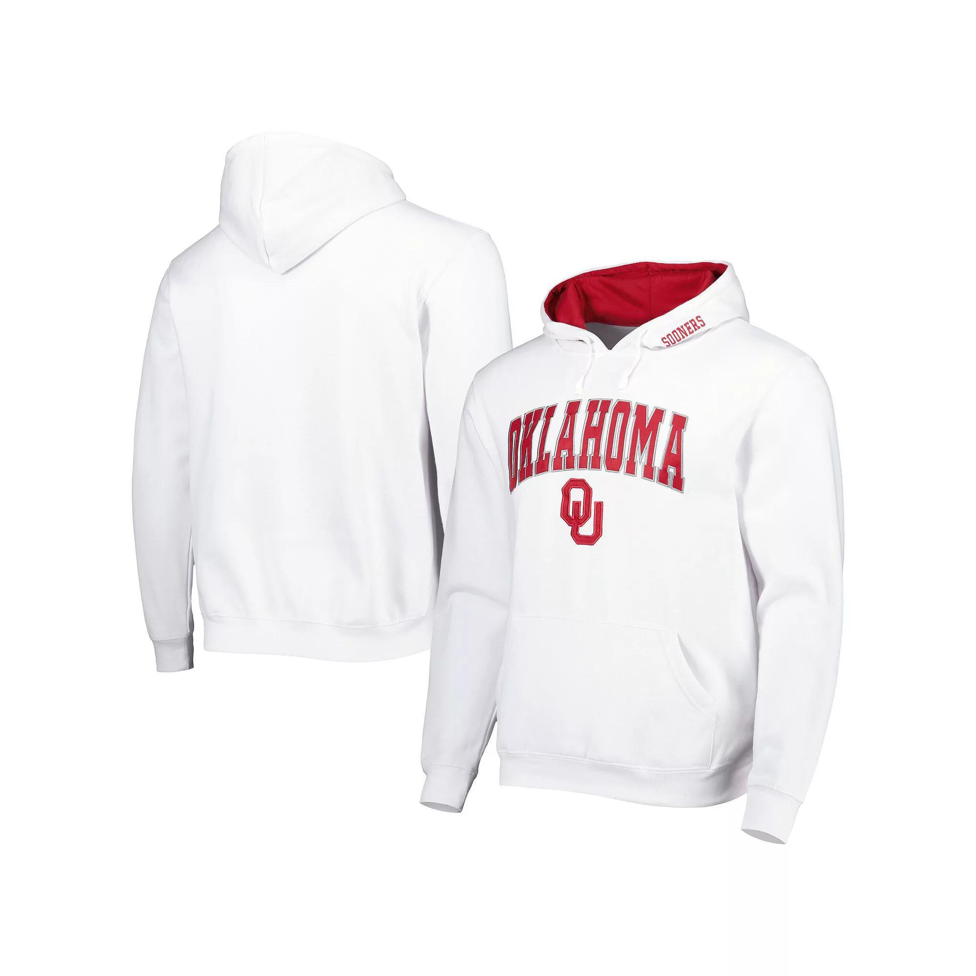 Men's Colosseum White Oklahoma Sooners Arch & Team Logo 3.0 Pullover Hoodie,  Product Image
