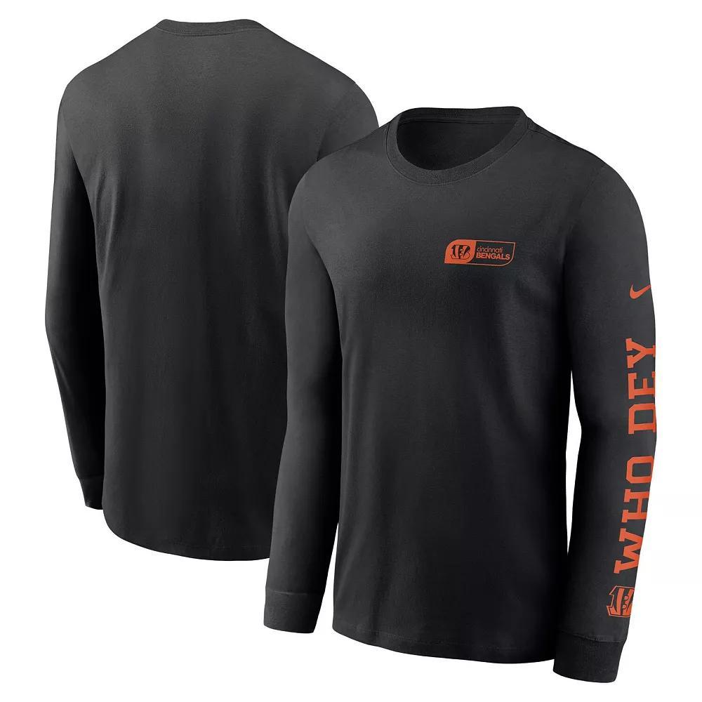 Men's Nike Black Cincinnati Bengals All Out Long Sleeve T-Shirt,  Product Image