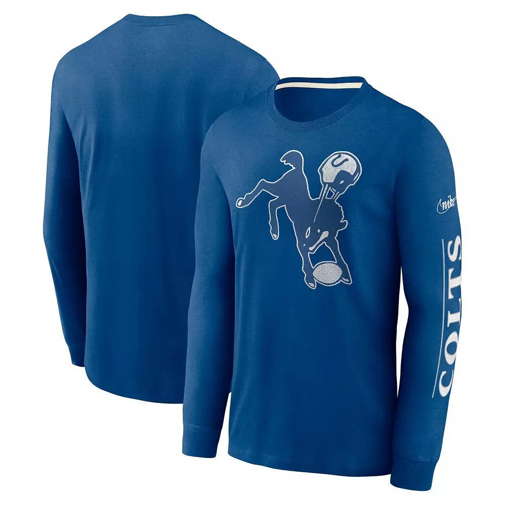 Men's Nike Royal Indianapolis Colts Fashion Long Sleeve T-Shirt, Size: Small, Blue Product Image