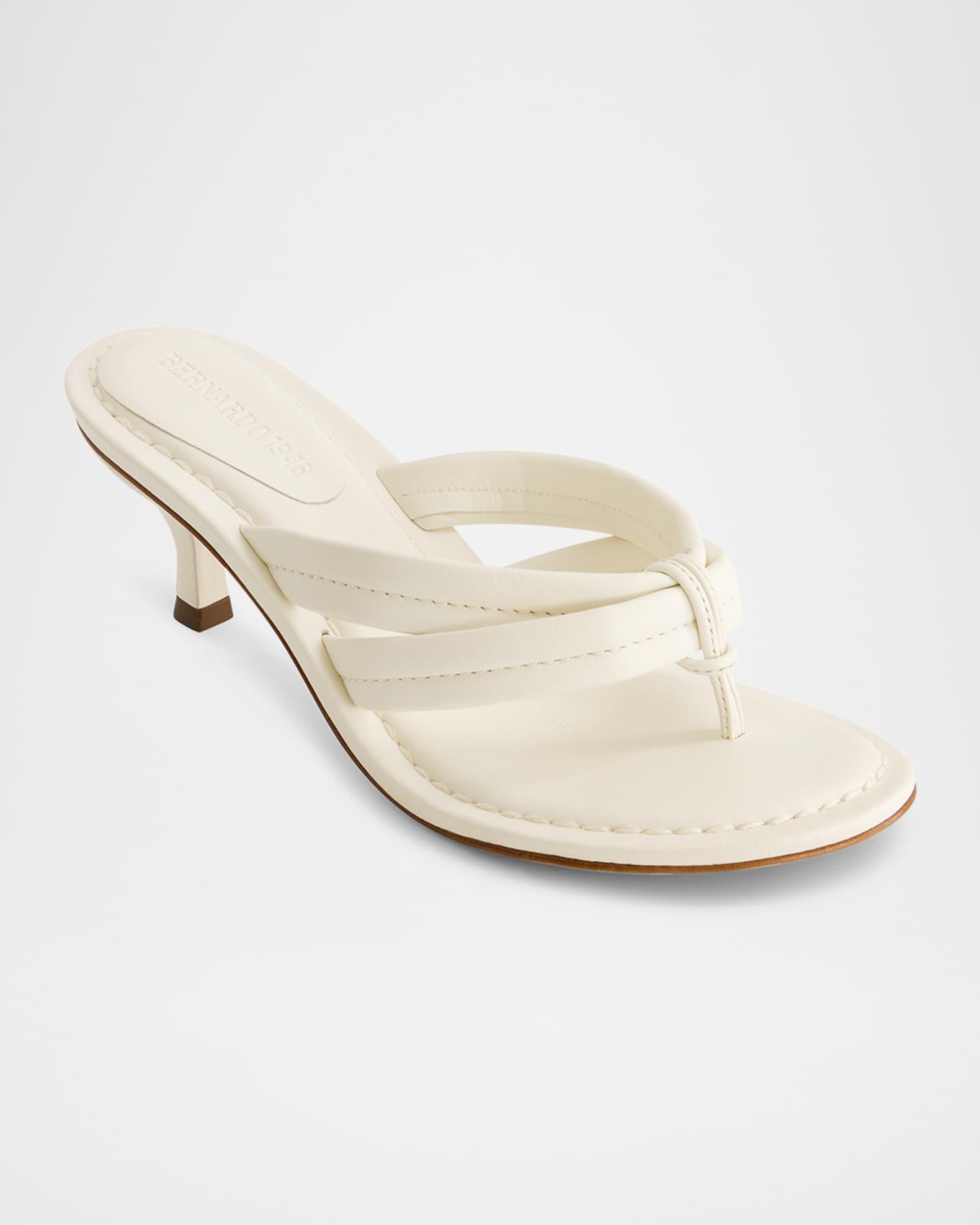 Miami Kitten-Heel Leather Mule Sandals Product Image