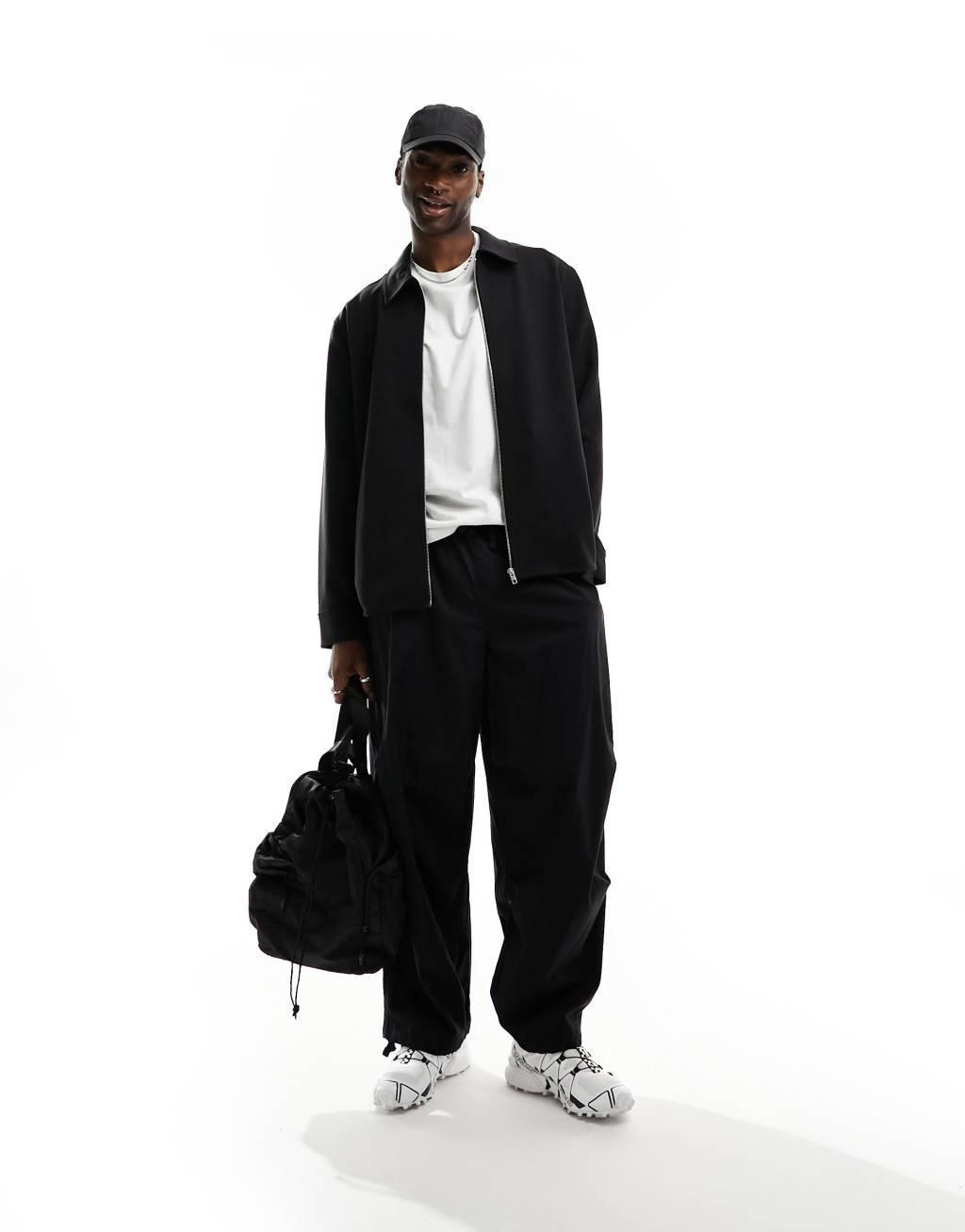 Weekday Curtis relaxed fit overshirt in black Product Image