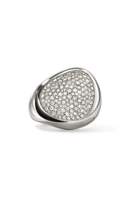 JOHN HARDY Sterling Silver Pebble Diamond Pave Statement Ring Product Image