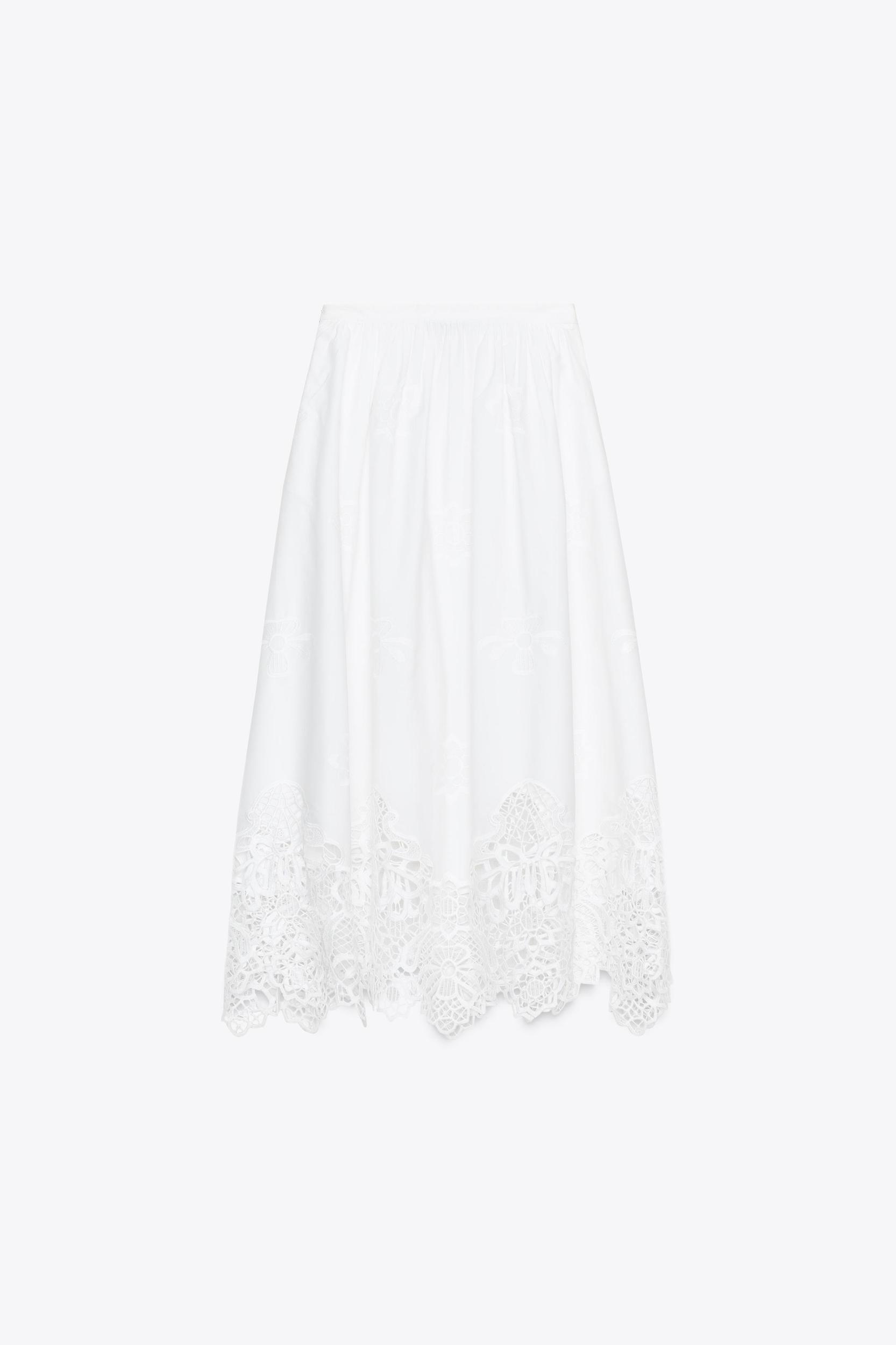 ZW COLLECTION EMBROIDERED MIDI SKIRT Product Image
