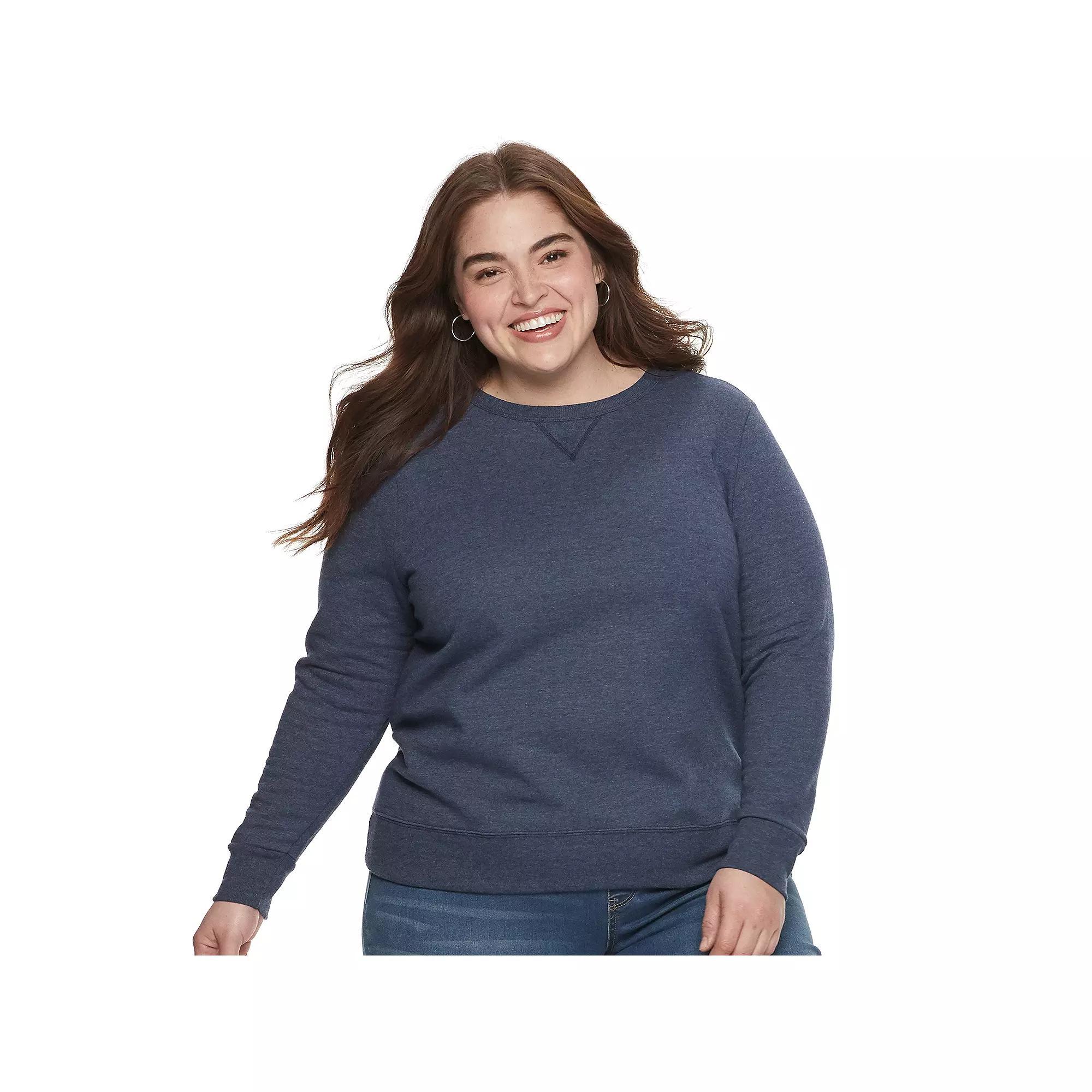 Plus Size Just My Size Fleece Crew Sweatshirt, Womens Purple Splendor Product Image