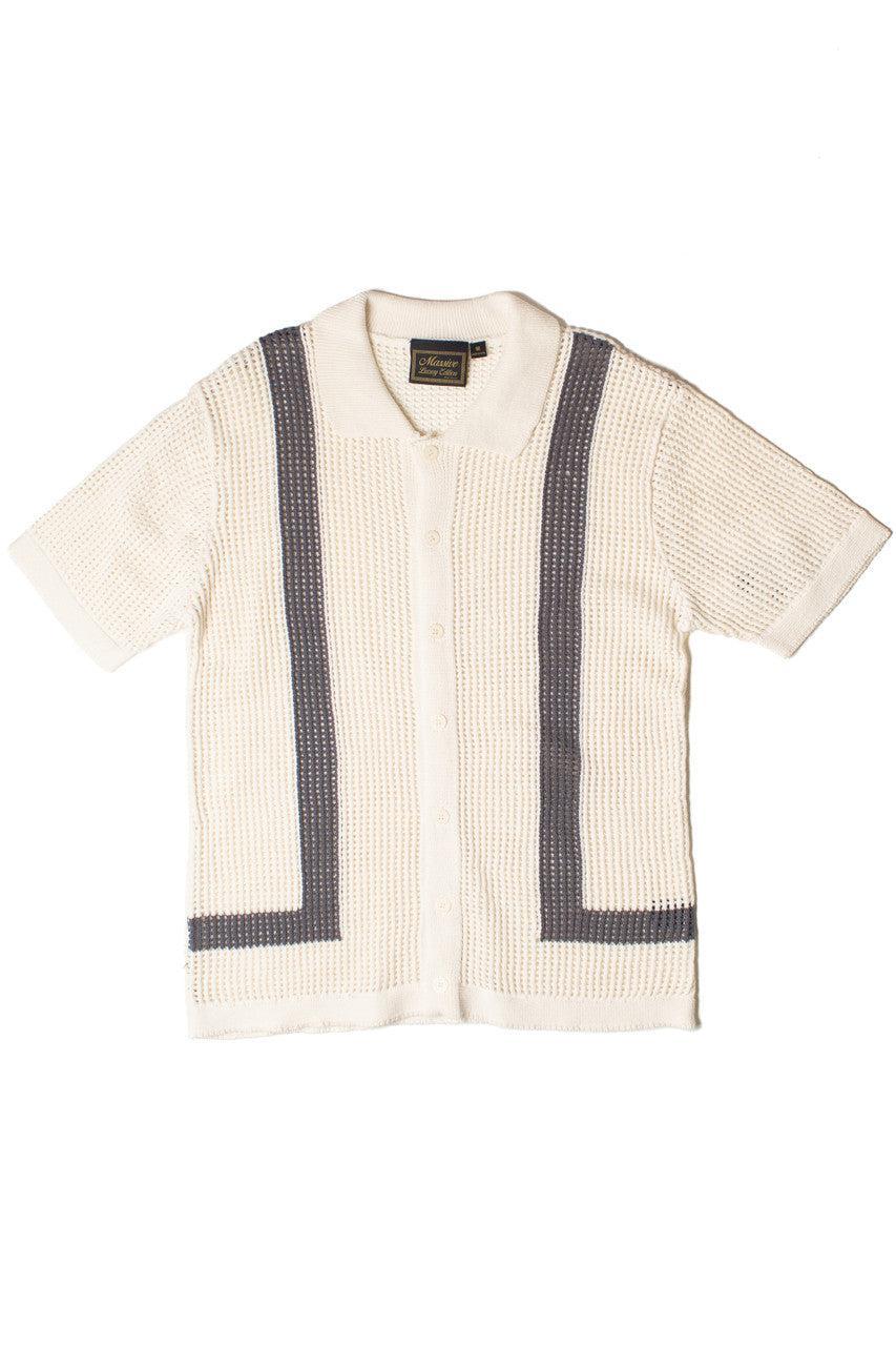 Crochet Bowling Style Button Up Shirt Product Image