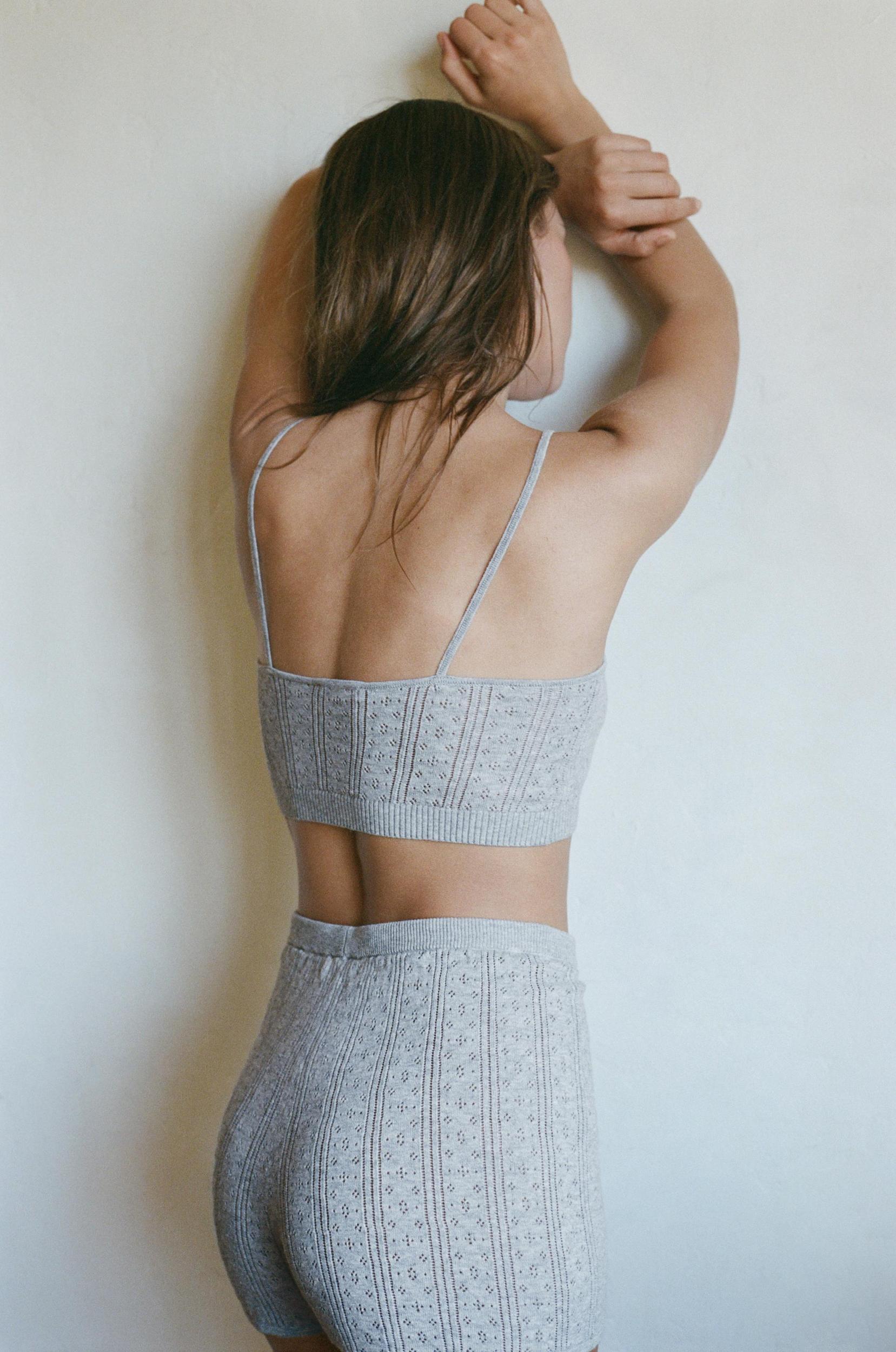 POINTELLE FLORAL BRALETTE Product Image