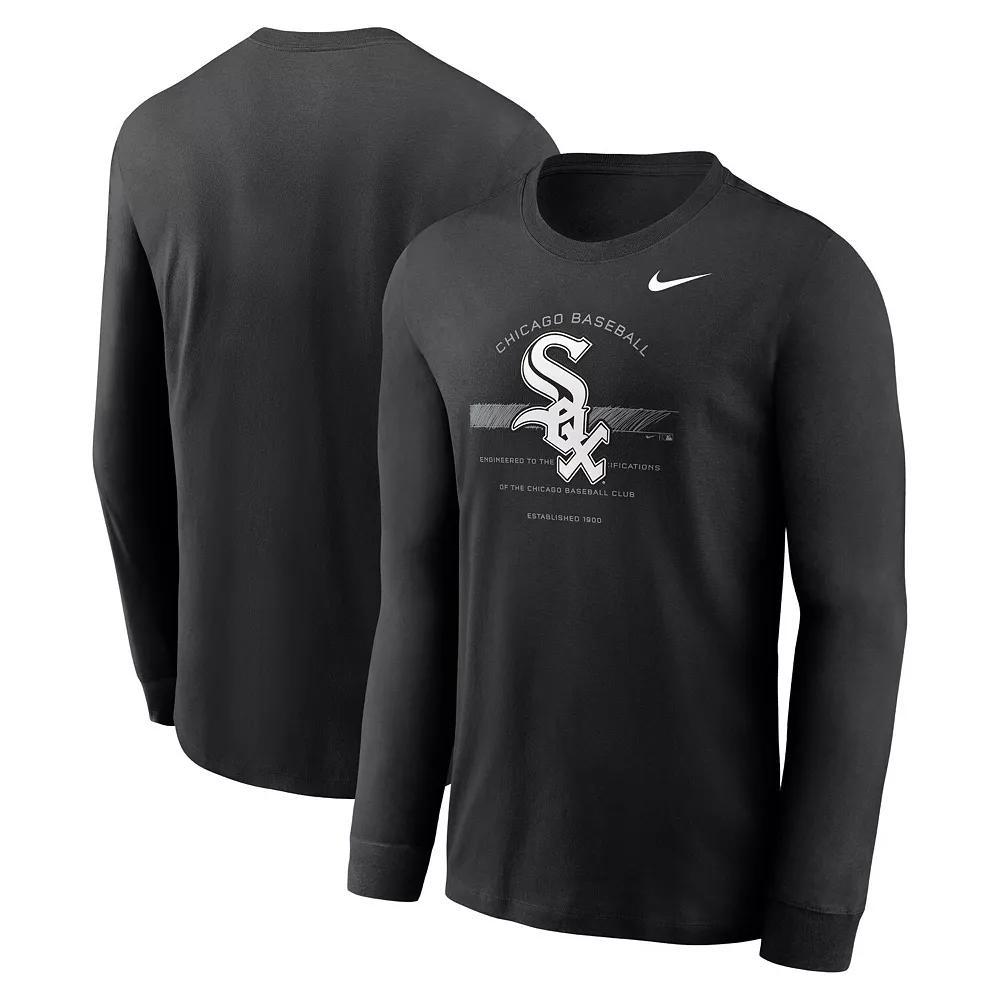 Men's Nike Black Chicago White Sox Over Arch Performance Long Sleeve T-Shirt, Size: Small Product Image