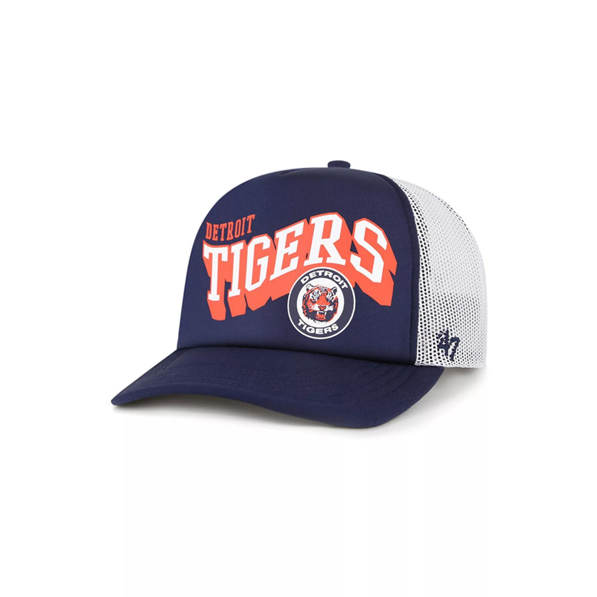 Men's '47 Navy Detroit Tigers Meander Foam Trucker Snapback Hat, Blue Product Image