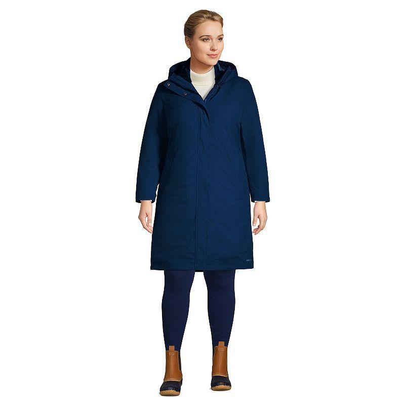 Plus Size Lands End Insulated 3-in-1 Primaloft Parka, Womens Black Grey Product Image