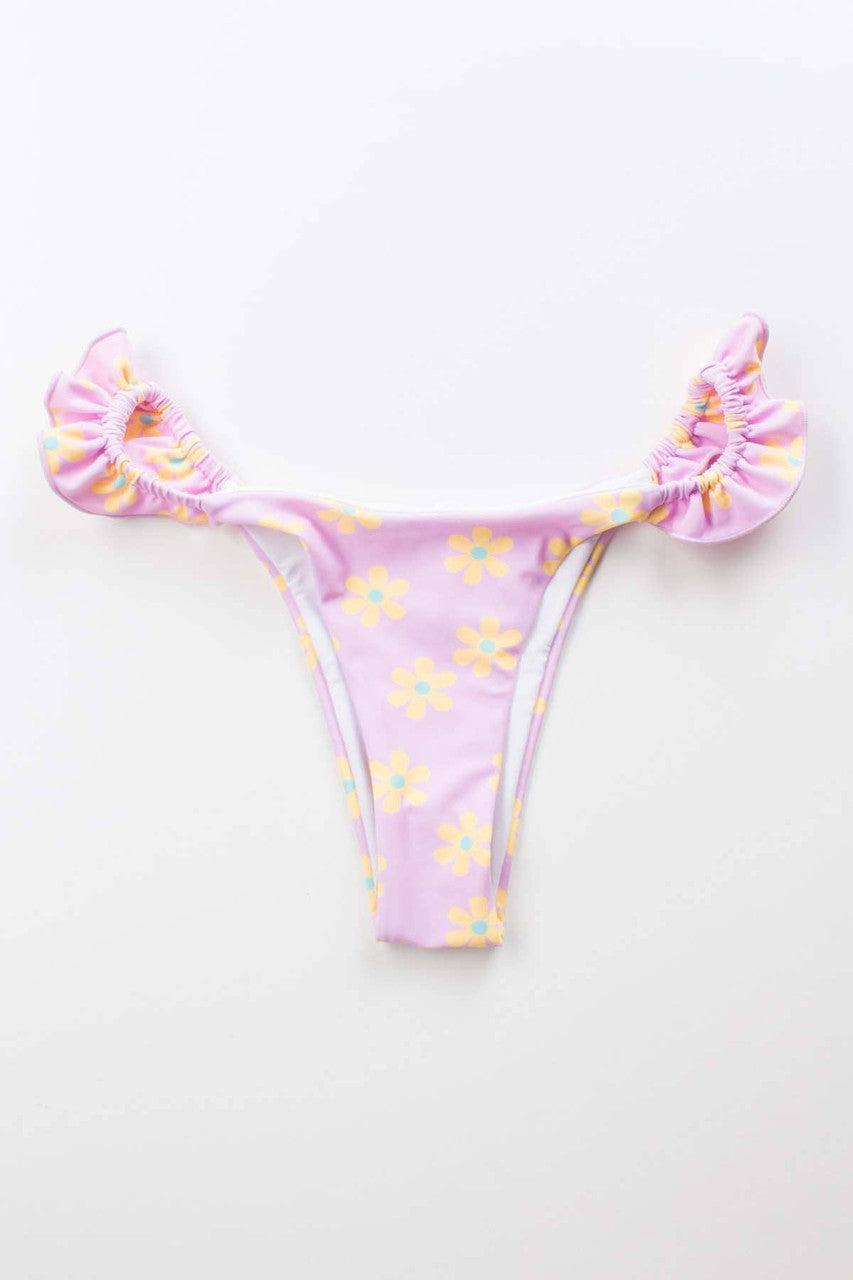 Pink Frilled Daisy Cheeky Bikini Bottom Product Image